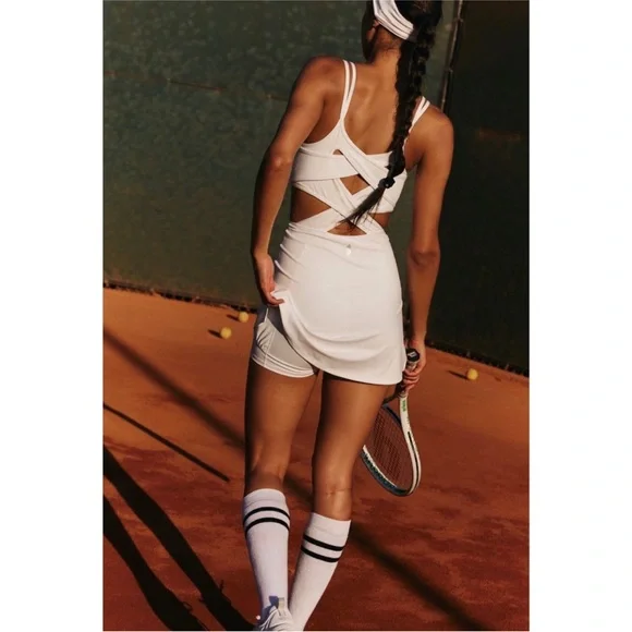 NWOT Free People One More Serve Skortsie Tennis Dress Onesie, M - Picture 2 of 10